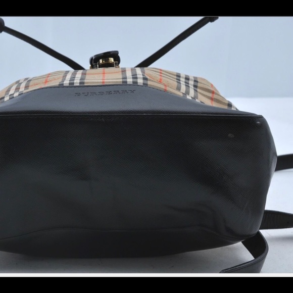 **SOLD**SOLD Burberry Nova Check Canvas Leather Backpack - Picture 12 of 16